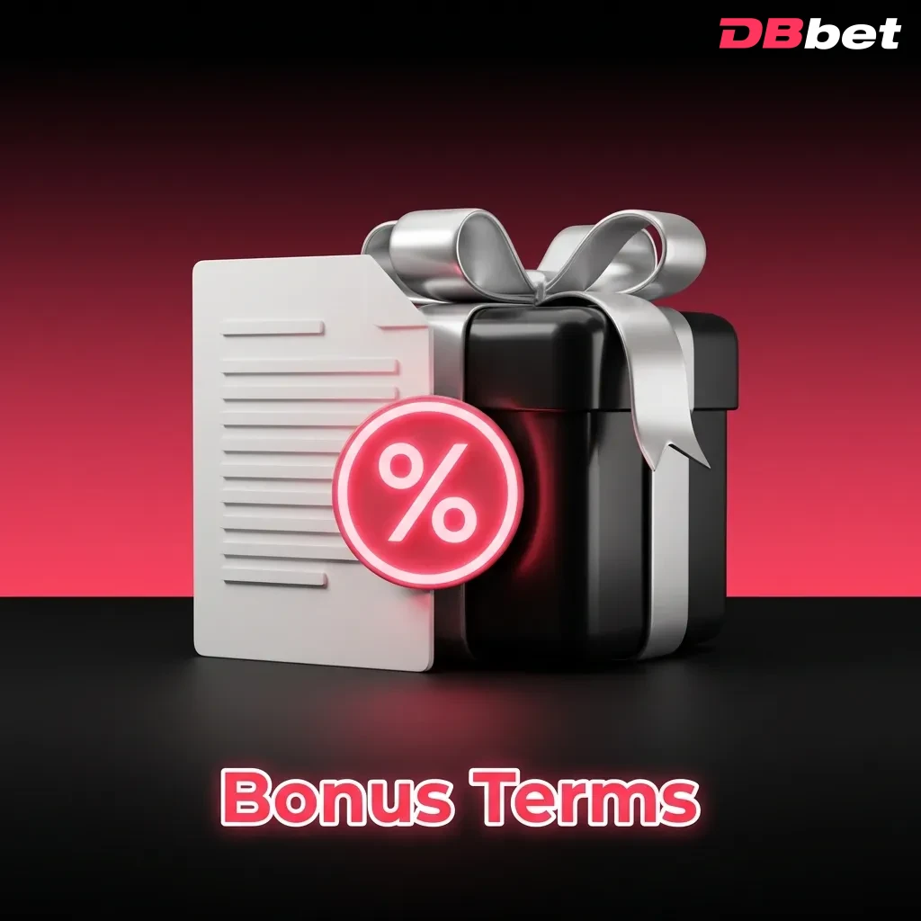 DBBet bonus terms page showing wagering requirements, time limits, and conditions for claiming promotional offers.