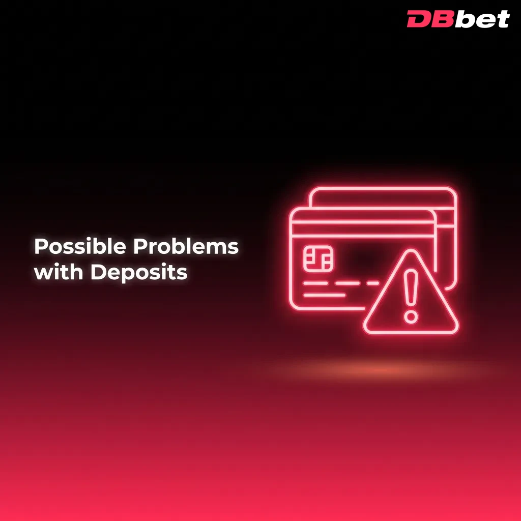 Infographic showing common deposit problems: delayed crediting, declined transactions, incorrect amounts, verification holds, unavailable methods