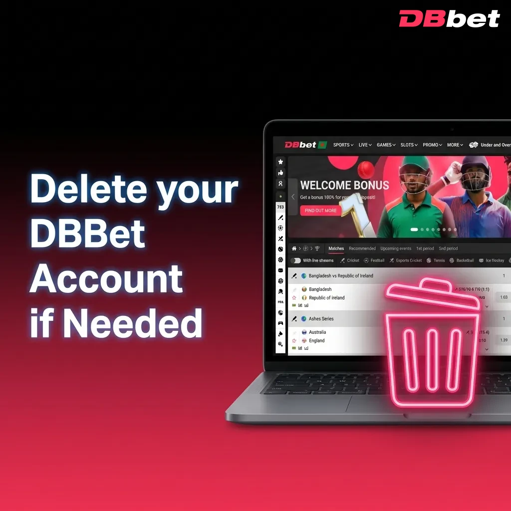 Person deleting their DBBet gambling account through customer support for responsible gaming or personal preference