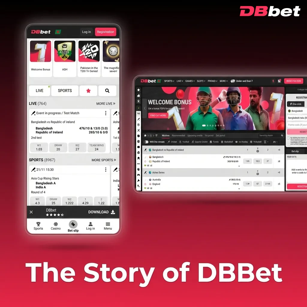 DBBet platform overview showing company history, Curacao headquarters, and betting services since 2018