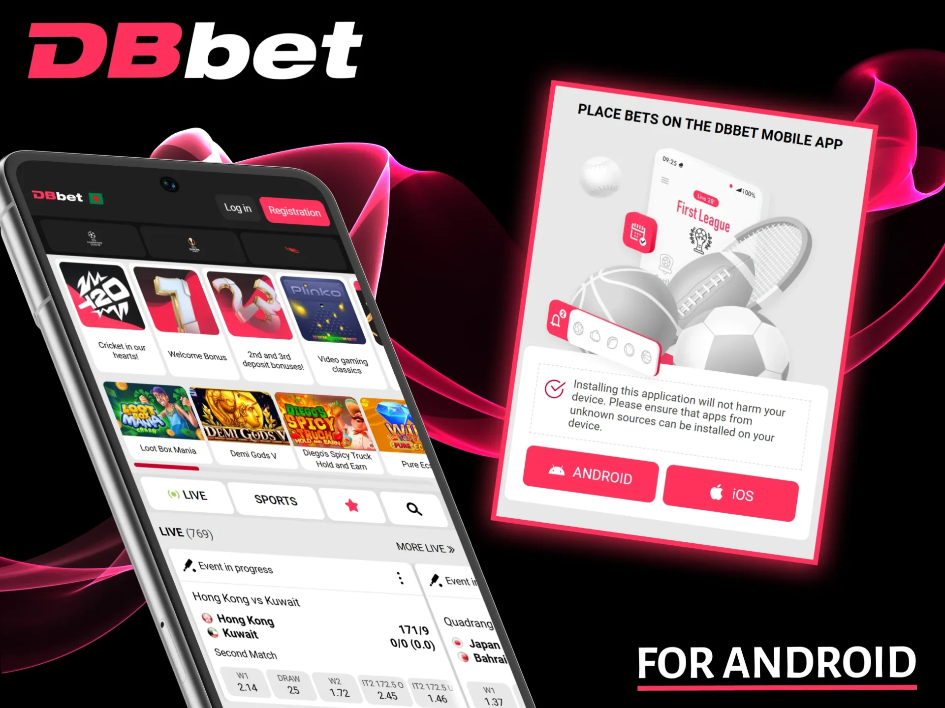 Download the official DBbet APK app for Android to start betting on your mobile device.