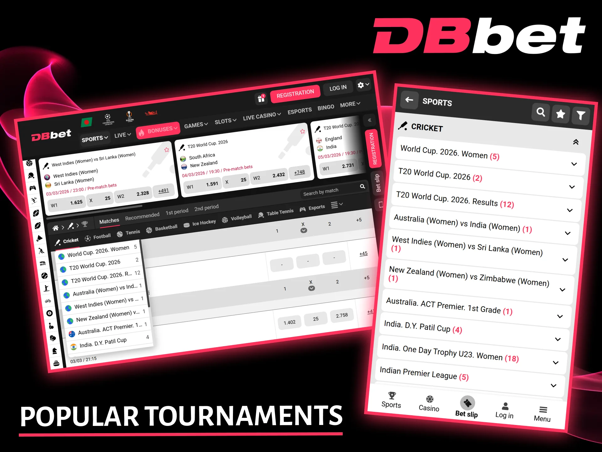 Bet on the English Premier League and international cricket leagues with trusted bookmaker DBbet.